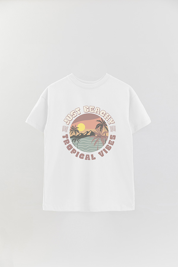 REMERA OVER ESTAMPADA JUST BEACHY