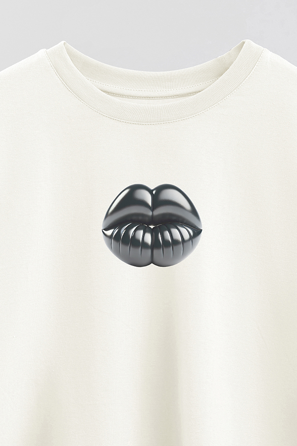 REMERA CROP ESTAMPADA ANTI VALENTINE PASSION NOIR