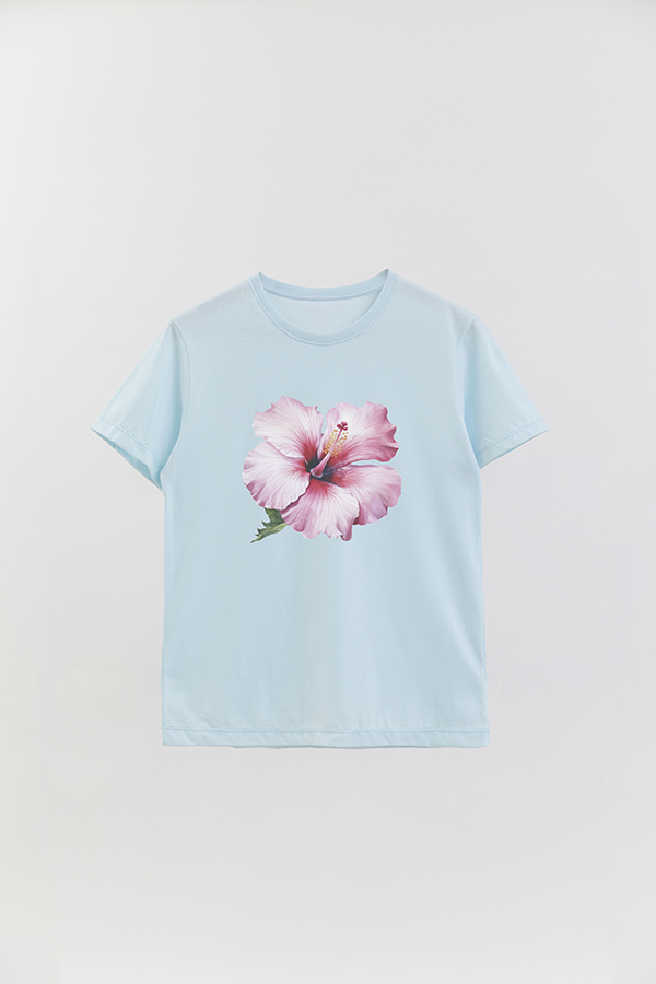 REMERA BASICA ESTAMPADA HIBISCUS 5
