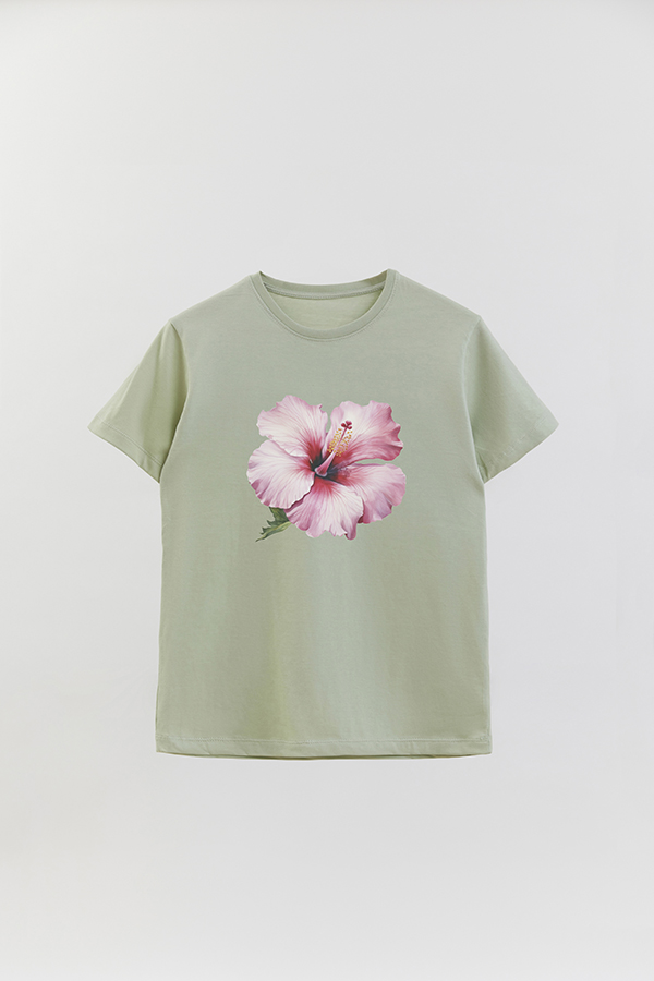 REMERA BASICA ESTAMPADA HIBISCUS 5