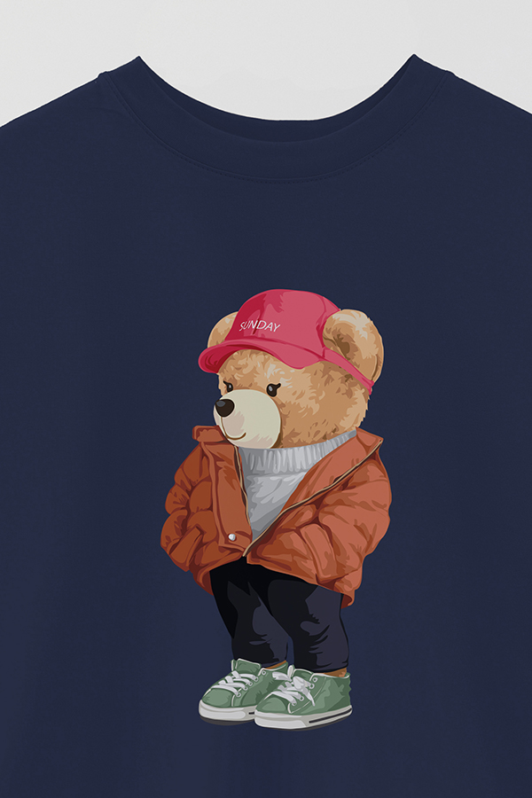 REMERA OVER ESTAMPADA UNISEX TEDDY SUNDAY COLD