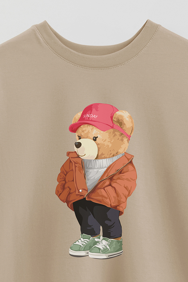 REMERA OVER ESTAMPADA UNISEX TEDDY SUNDAY COLD