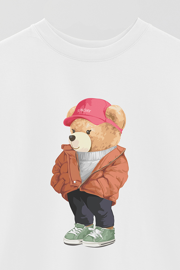 REMERA OVER ESTAMPADA UNISEX TEDDY SUNDAY COLD