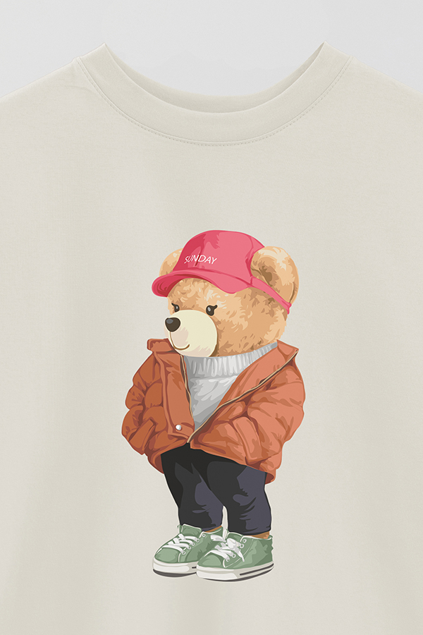 REMERA OVER ESTAMPADA UNISEX TEDDY SUNDAY COLD