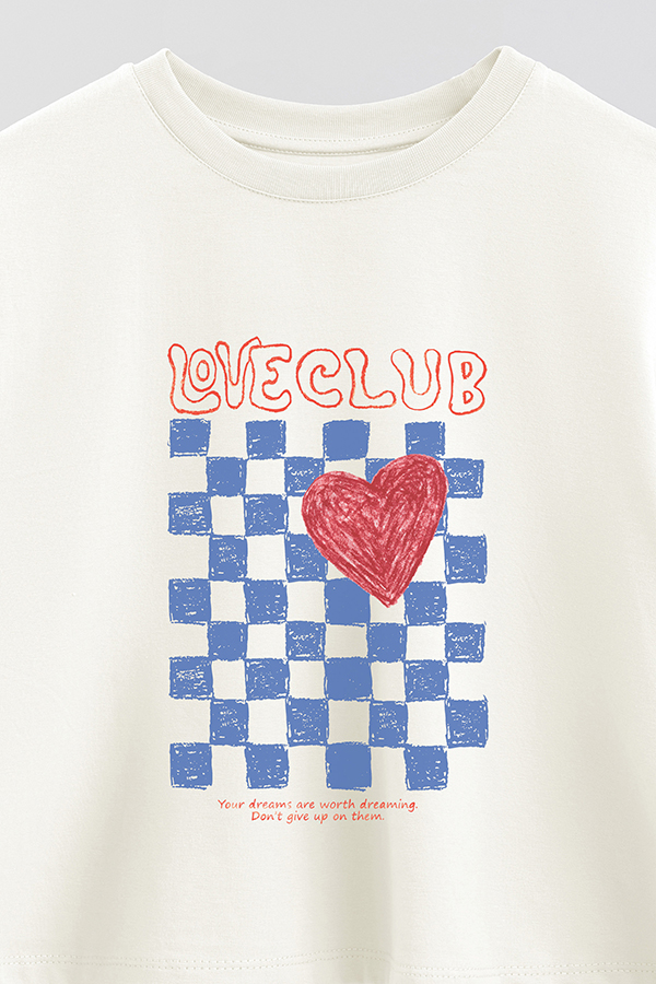 REMERA CROP ESTAMPADA LOVE CLUB