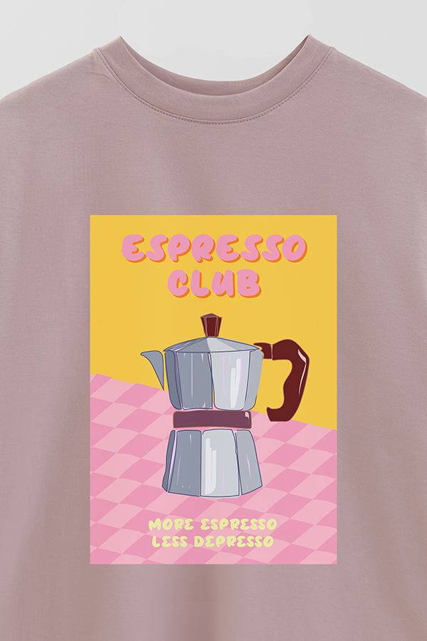 REMERA OVER ESTAMPADA ESPRESSO CLUB