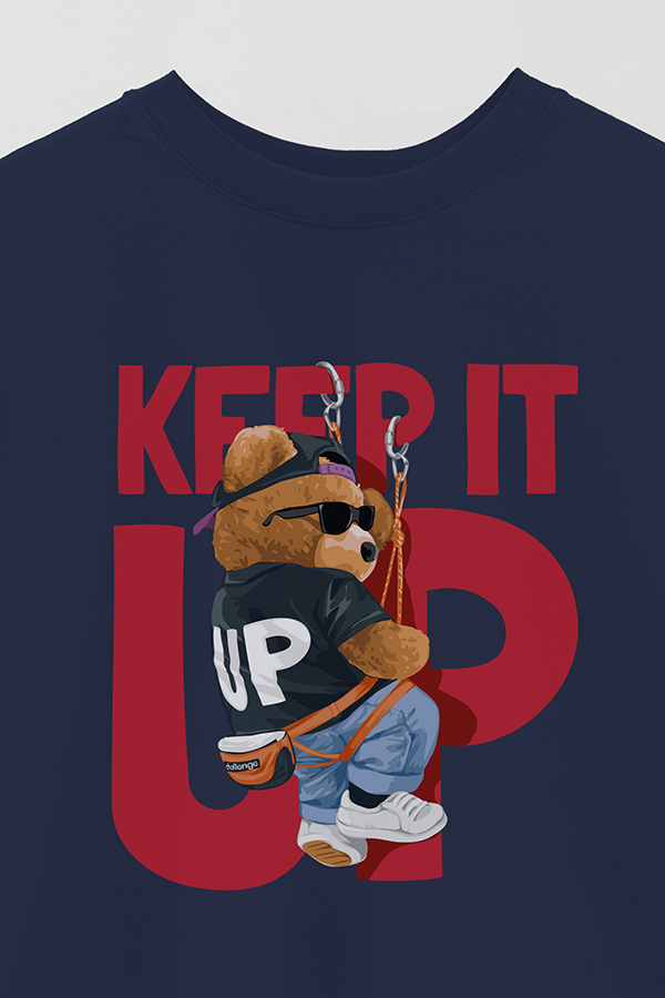 REMERA OVER ESTAMPADA UNISEX TEDDY KEEP IT UP