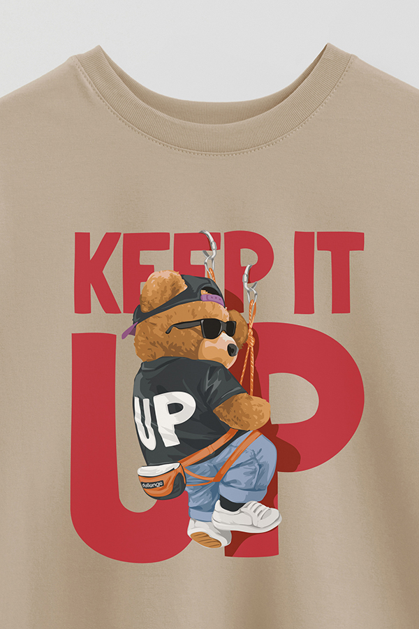 REMERA OVER ESTAMPADA UNISEX TEDDY KEEP IT UP