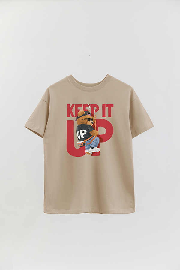 REMERA OVER ESTAMPADA UNISEX TEDDY KEEP IT UP