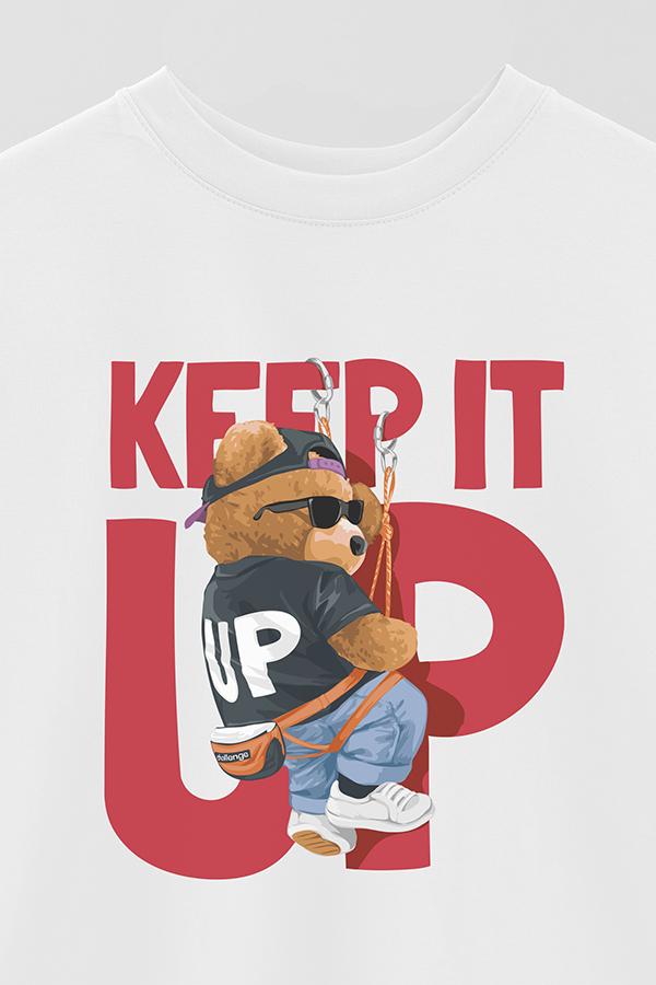 REMERA OVER ESTAMPADA UNISEX TEDDY KEEP IT UP