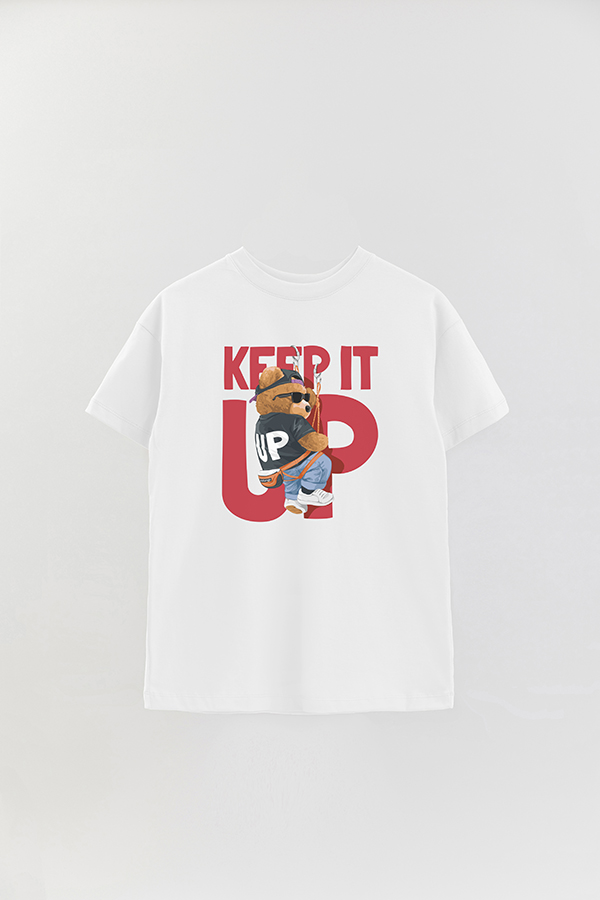 REMERA OVER ESTAMPADA UNISEX TEDDY KEEP IT UP