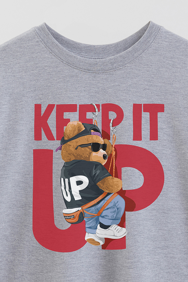 REMERA OVER ESTAMPADA UNISEX TEDDY KEEP IT UP