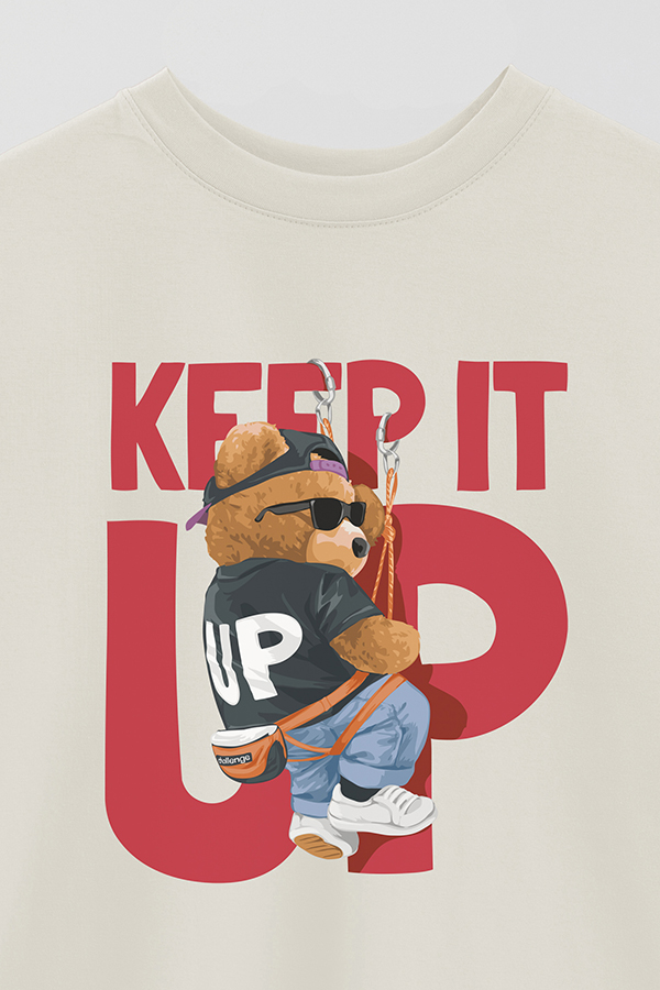 REMERA OVER ESTAMPADA UNISEX TEDDY KEEP IT UP