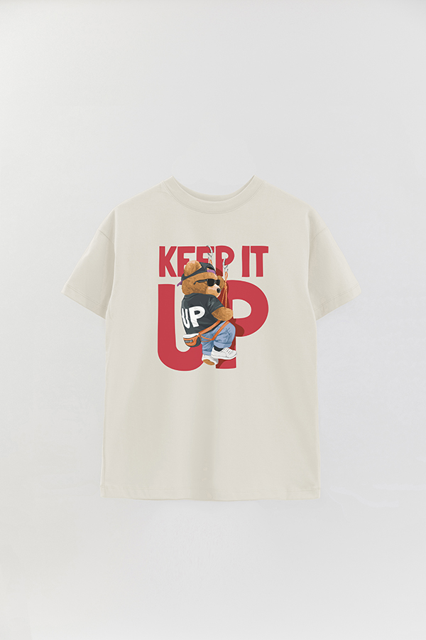 REMERA OVER ESTAMPADA UNISEX TEDDY KEEP IT UP