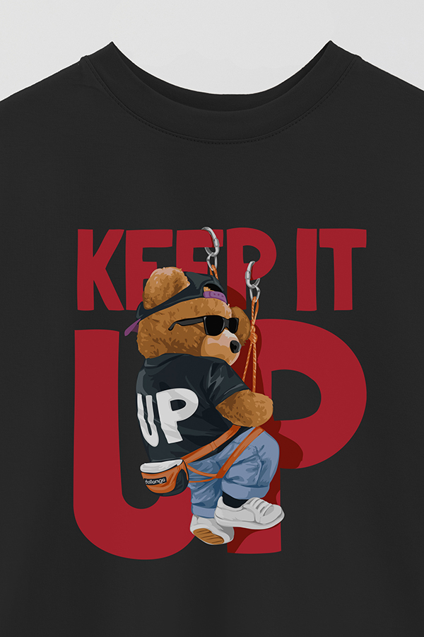 REMERA OVER ESTAMPADA UNISEX TEDDY KEEP IT UP