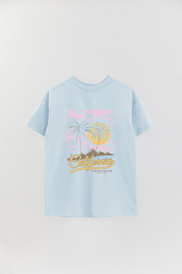 REMERA OVER ESTAMPADA CALIFORNIA SURFING PARADISE