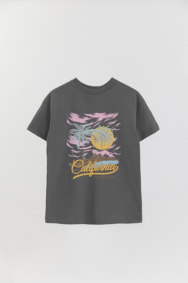 REMERA OVER ESTAMPADA CALIFORNIA SURFING PARADISE