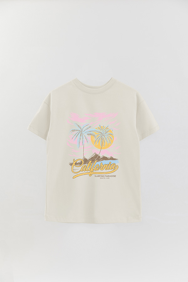 REMERA OVER ESTAMPADA CALIFORNIA SURFING PARADISE