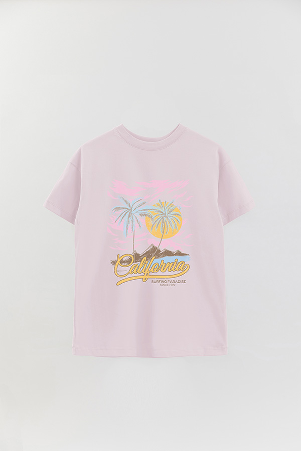 REMERA OVER ESTAMPADA CALIFORNIA SURFING PARADISE