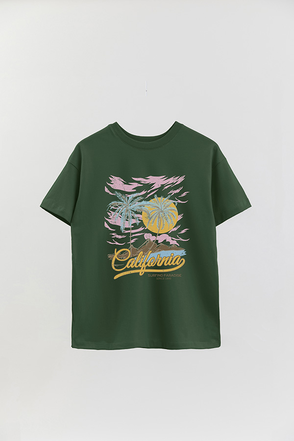 REMERA OVER ESTAMPADA CALIFORNIA SURFING PARADISE