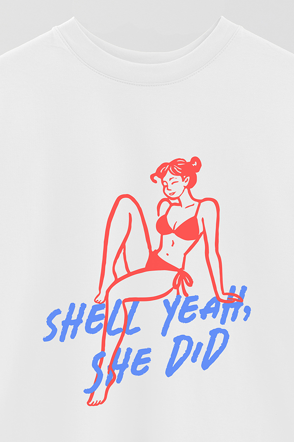 REMERA OVER ESTAMPADA SHELL YEAH, SHE DID