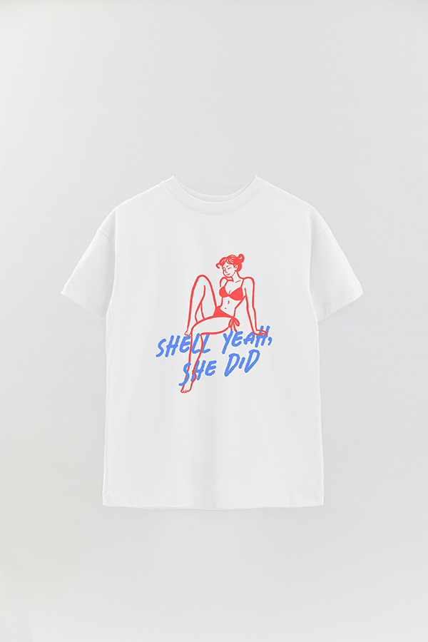 REMERA OVER ESTAMPADA SHELL YEAH, SHE DID