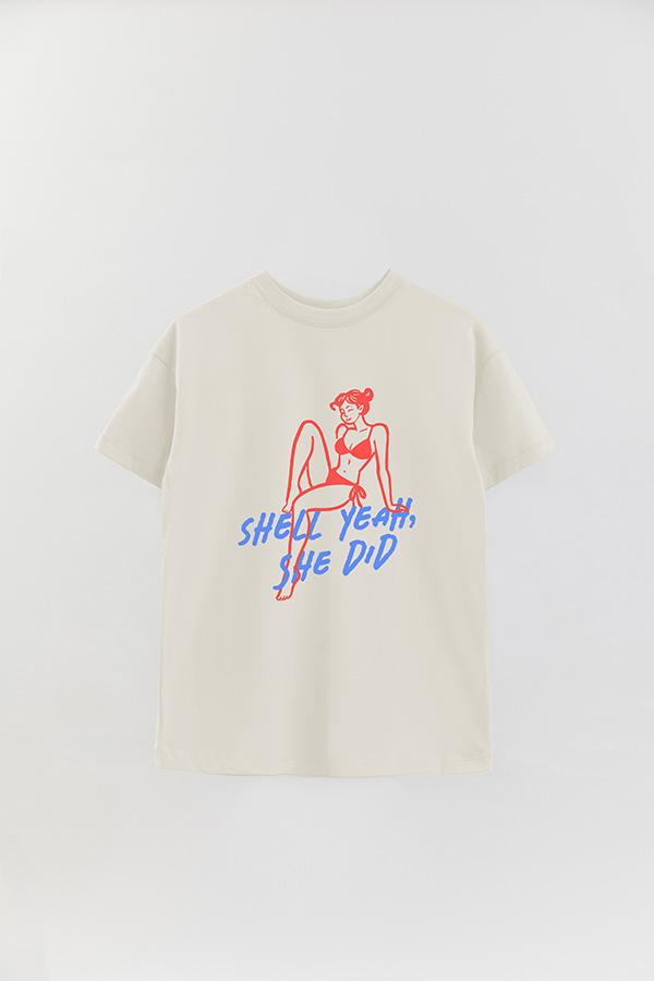 REMERA OVER ESTAMPADA SHELL YEAH, SHE DID