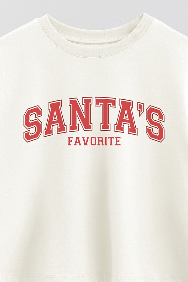 REMERA CROP SANTA'S FAVORITE