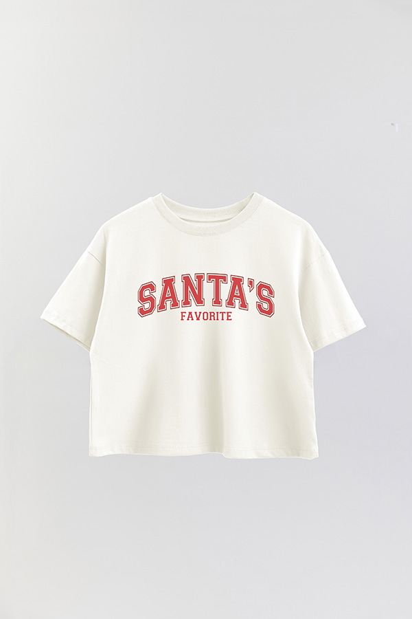 REMERA CROP SANTA'S FAVORITE