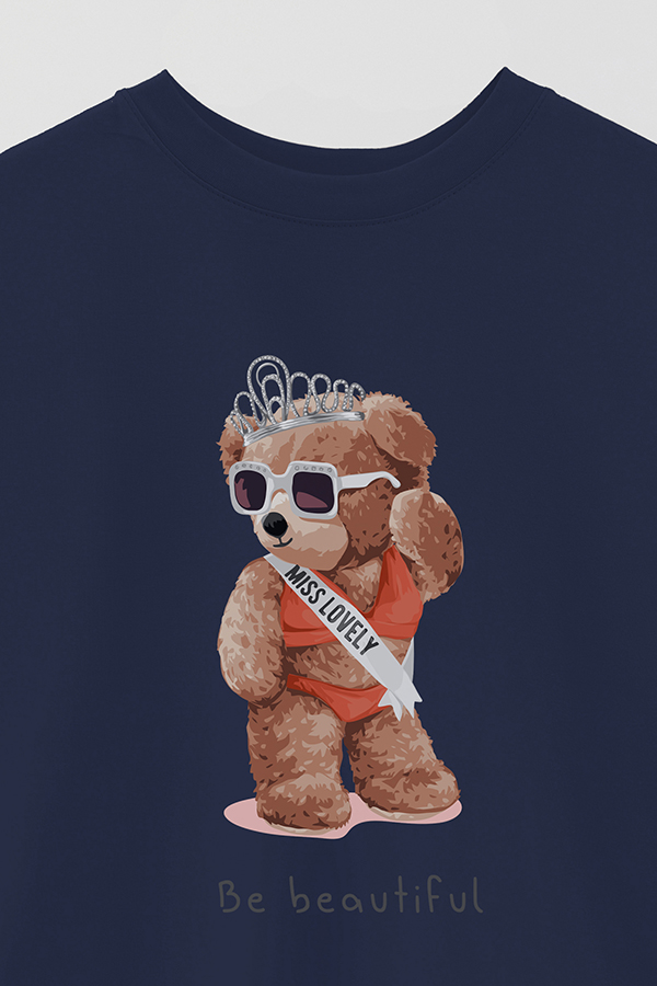 REMERA OVER ESTAMPADA UNISEX TEDDY BE BEAUTIFUL