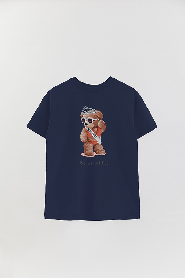 REMERA OVER ESTAMPADA UNISEX TEDDY BE BEAUTIFUL