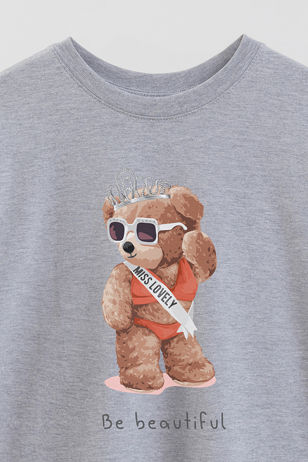 REMERA OVER ESTAMPADA UNISEX TEDDY BE BEAUTIFUL