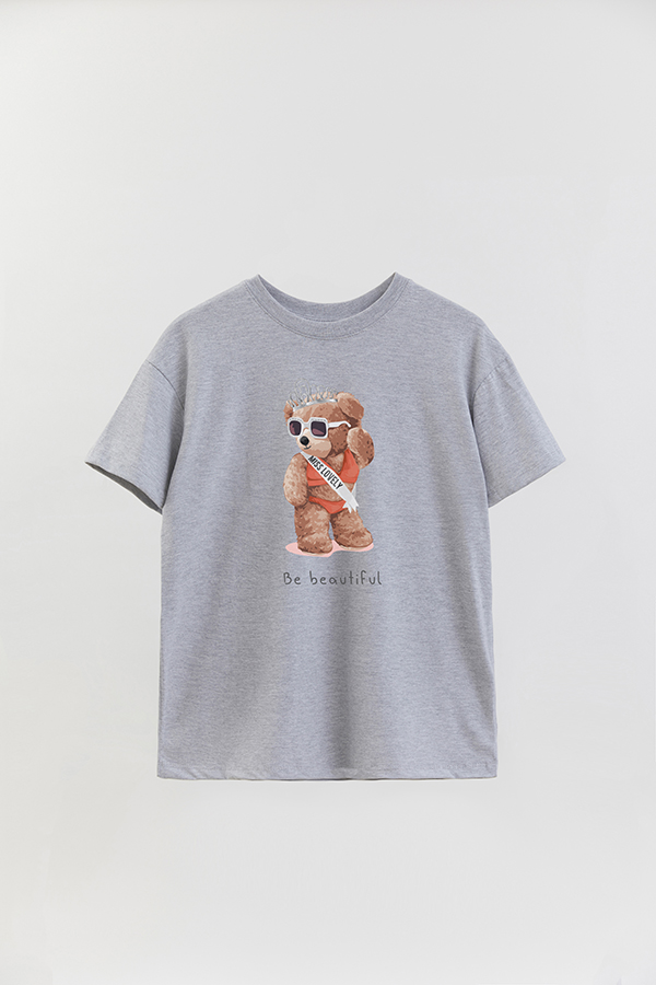 REMERA OVER ESTAMPADA UNISEX TEDDY BE BEAUTIFUL