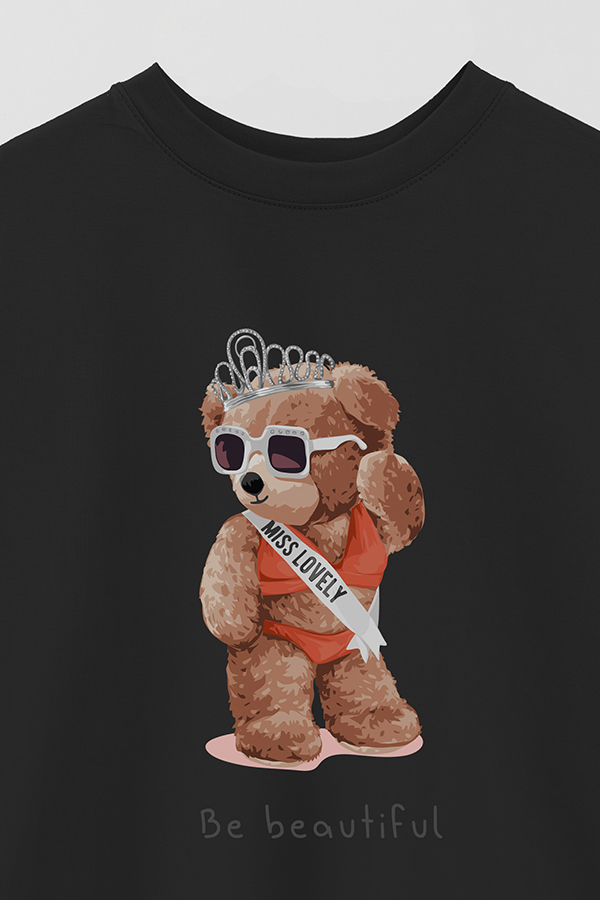 REMERA OVER ESTAMPADA UNISEX TEDDY BE BEAUTIFUL