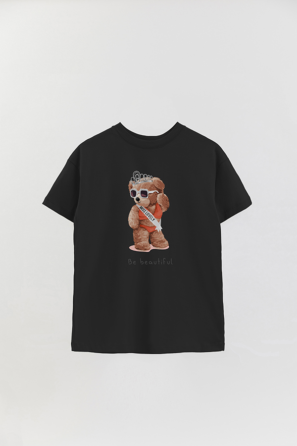 REMERA OVER ESTAMPADA UNISEX TEDDY BE BEAUTIFUL