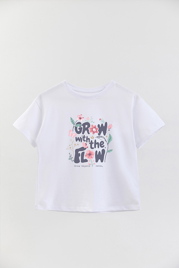 REMERA GIRL OVER GROW WITH THE FLOW