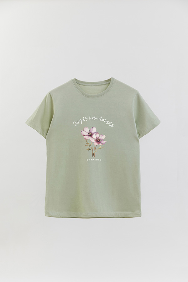 REMERA BASICA ESTAMPADA JOY IS HANDMADE