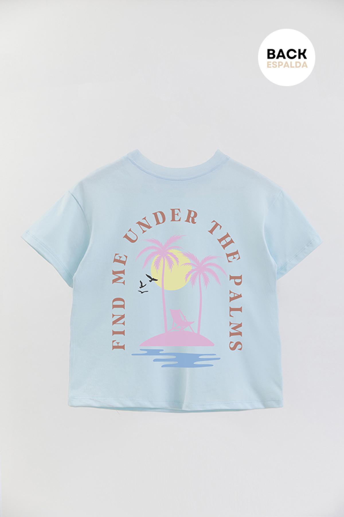 REMERA GIRL OVER RT FIND ME UNDER THE PALMS