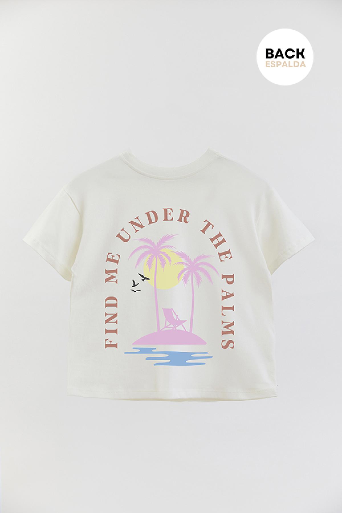 REMERA GIRL OVER RT FIND ME UNDER THE PALMS