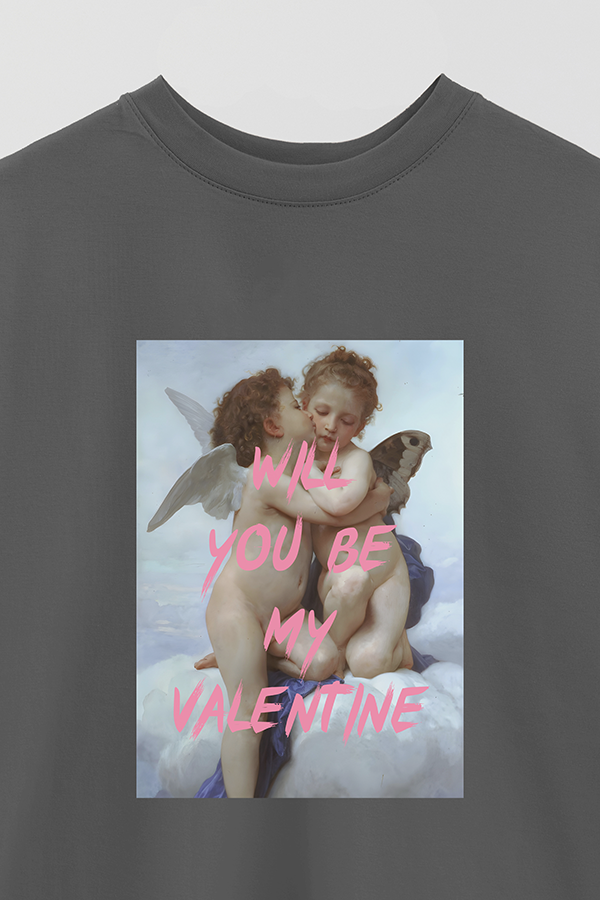 REMERA OVER ESTAMPADA ART COLLECTION 84 WILL YOU BE MY VALENTINE