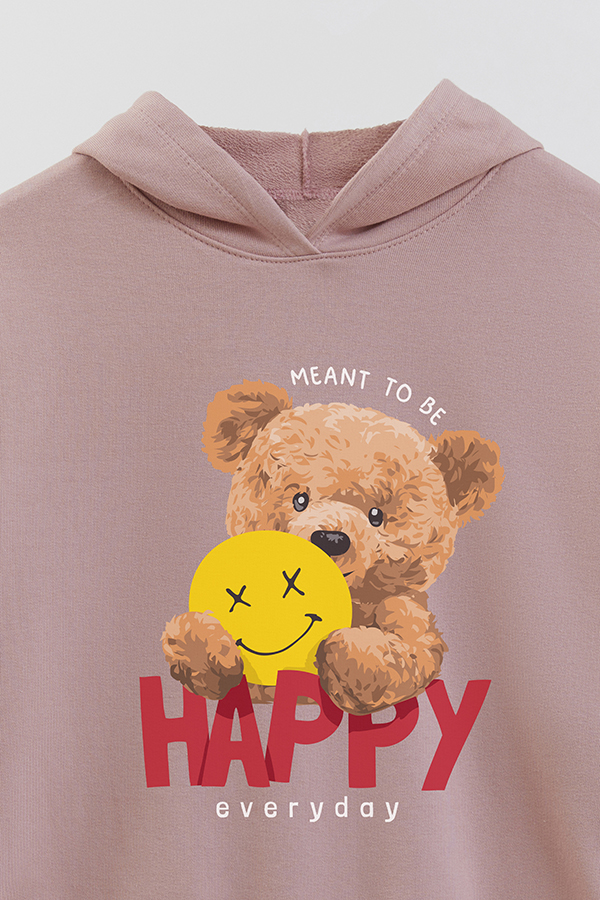 HOODIE RUSTICO KID TEDDY MEANT TO BE HAPPY