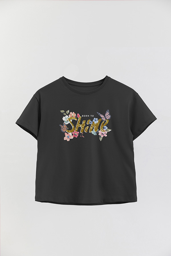 REMERA GIRL OVER BORN TO SHINE