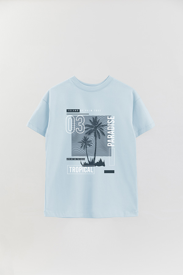REMERA OVER ESTAMPADA ISLAND