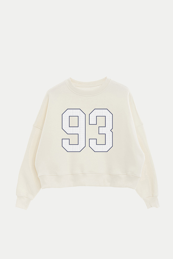 BUZO CROP ESTAMPADO VARSITY 93