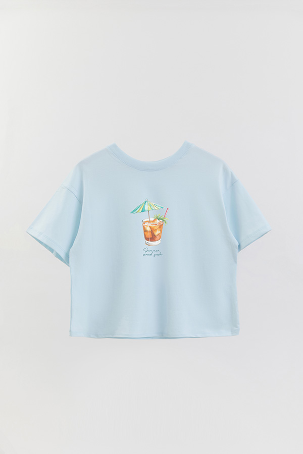 REMERA CROP ESTAMPADA COASTAL SUMMER SERVED