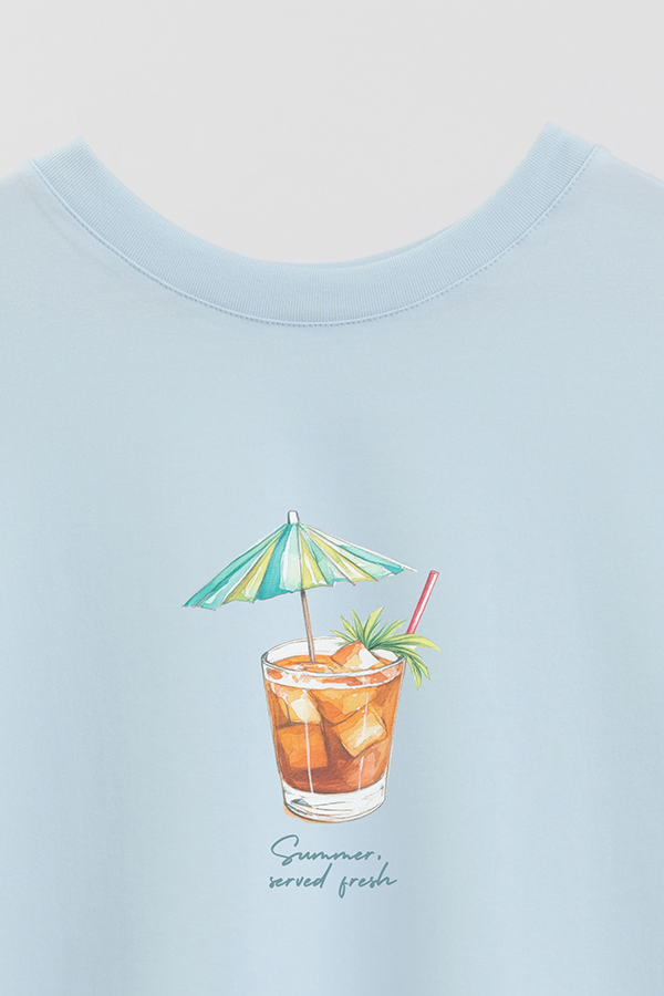 REMERA CROP ESTAMPADA COASTAL SUMMER SERVED