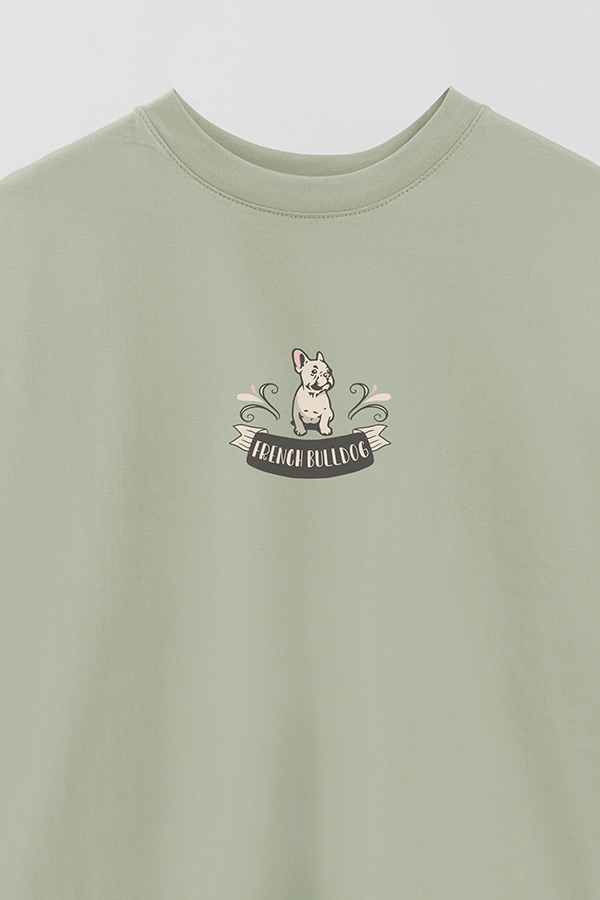 REMERA OVER ESTAMPADA DOG FRENCH BULLDOG PUPPY