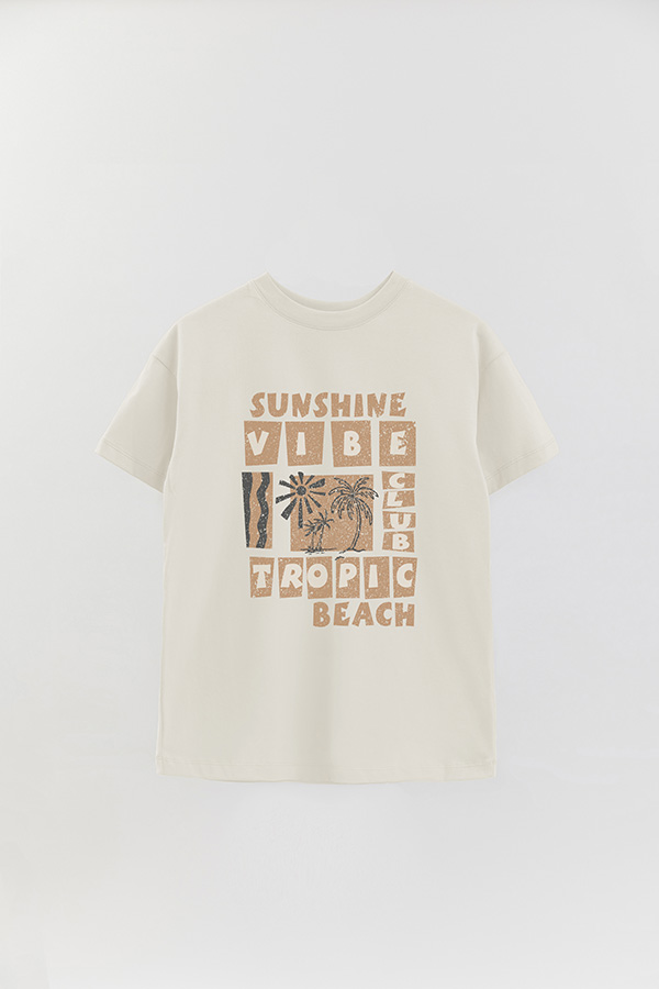 REMERA OVER ESTAMPADA TROPIC BEACH