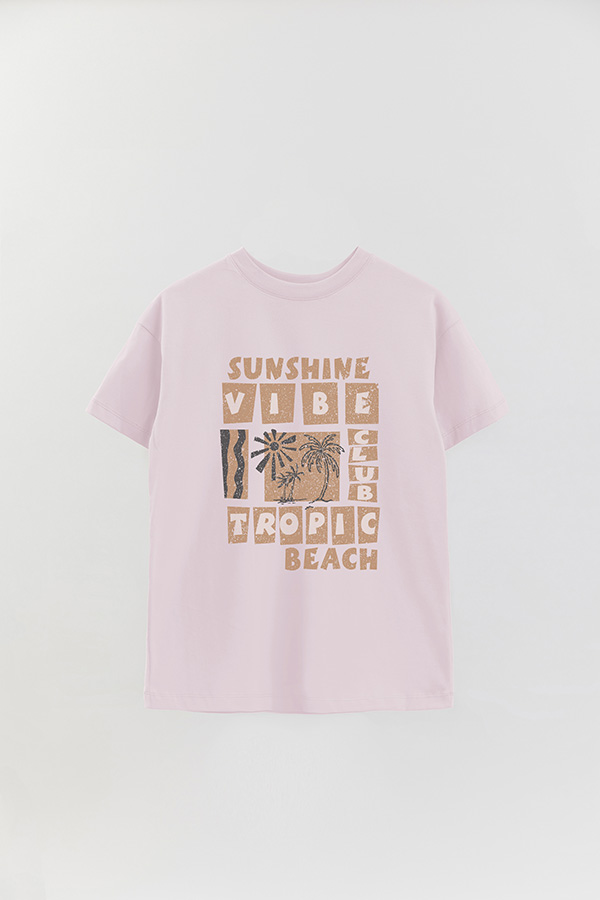 REMERA OVER ESTAMPADA TROPIC BEACH