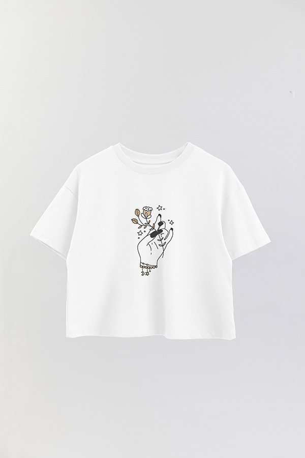 REMERA CROP ESTAMPADA HAND 4